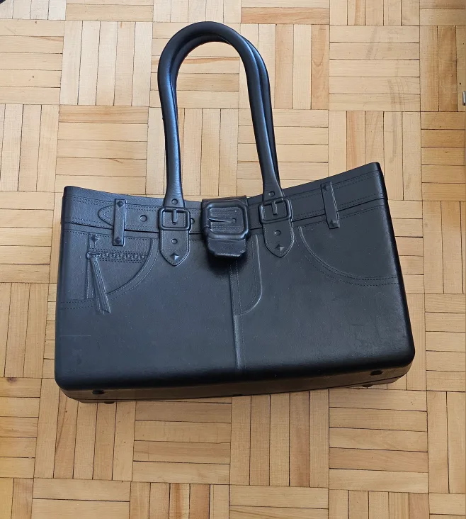 Stand up black purse thumbnail