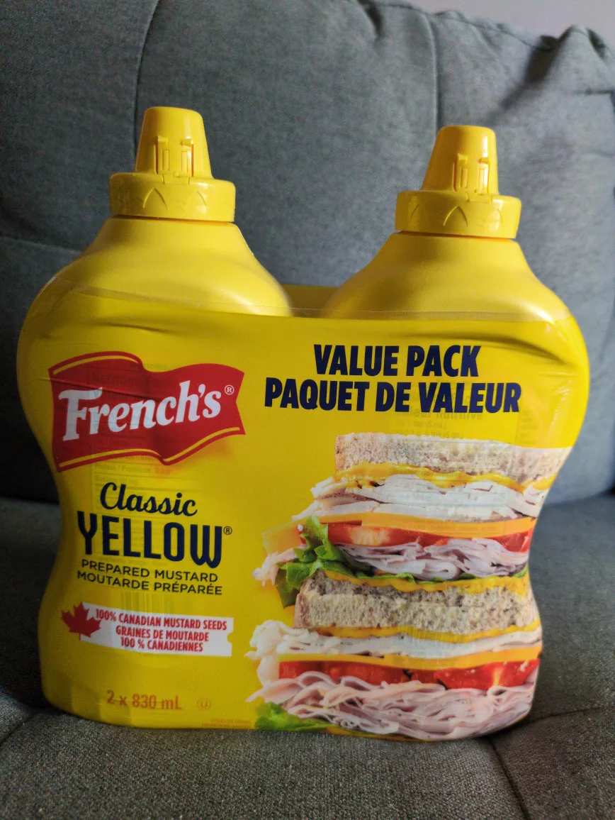 French's Classic Yellow Mustard 2 x 830 mL - New! thumbnail