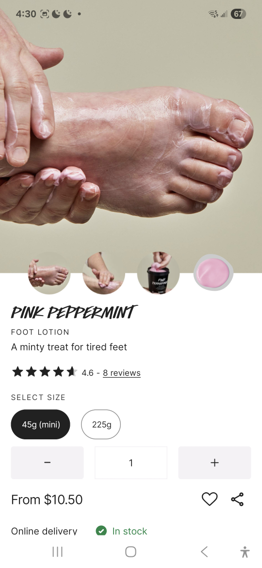 Lush Pink Peppermint Foot Lotion - 45g (mini)