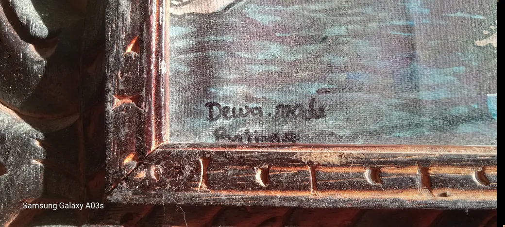 Balinese Painting in Ornate Wooden Frame image indicator(3)