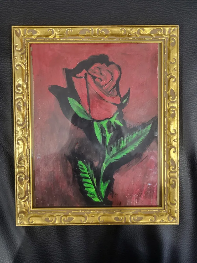Rose Painting in Gold Frame thumbnail