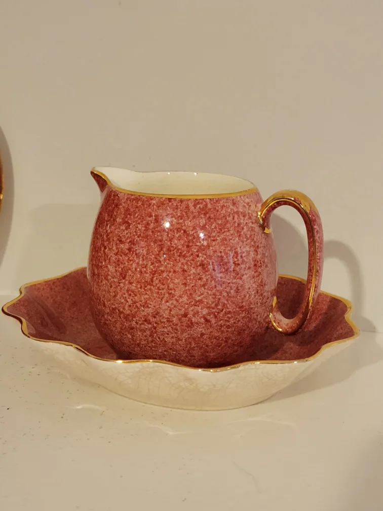 Mid Century Royal Winton Grimwades Mottled Pink China image indicator(4)