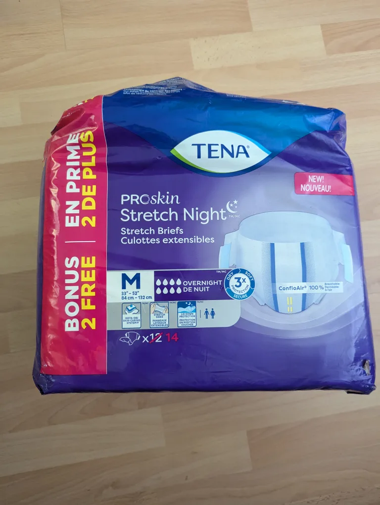 OPENED ONLY 1 MISSING: 13 COUNT TENA ProSkin Night Briefs Med thumbnail