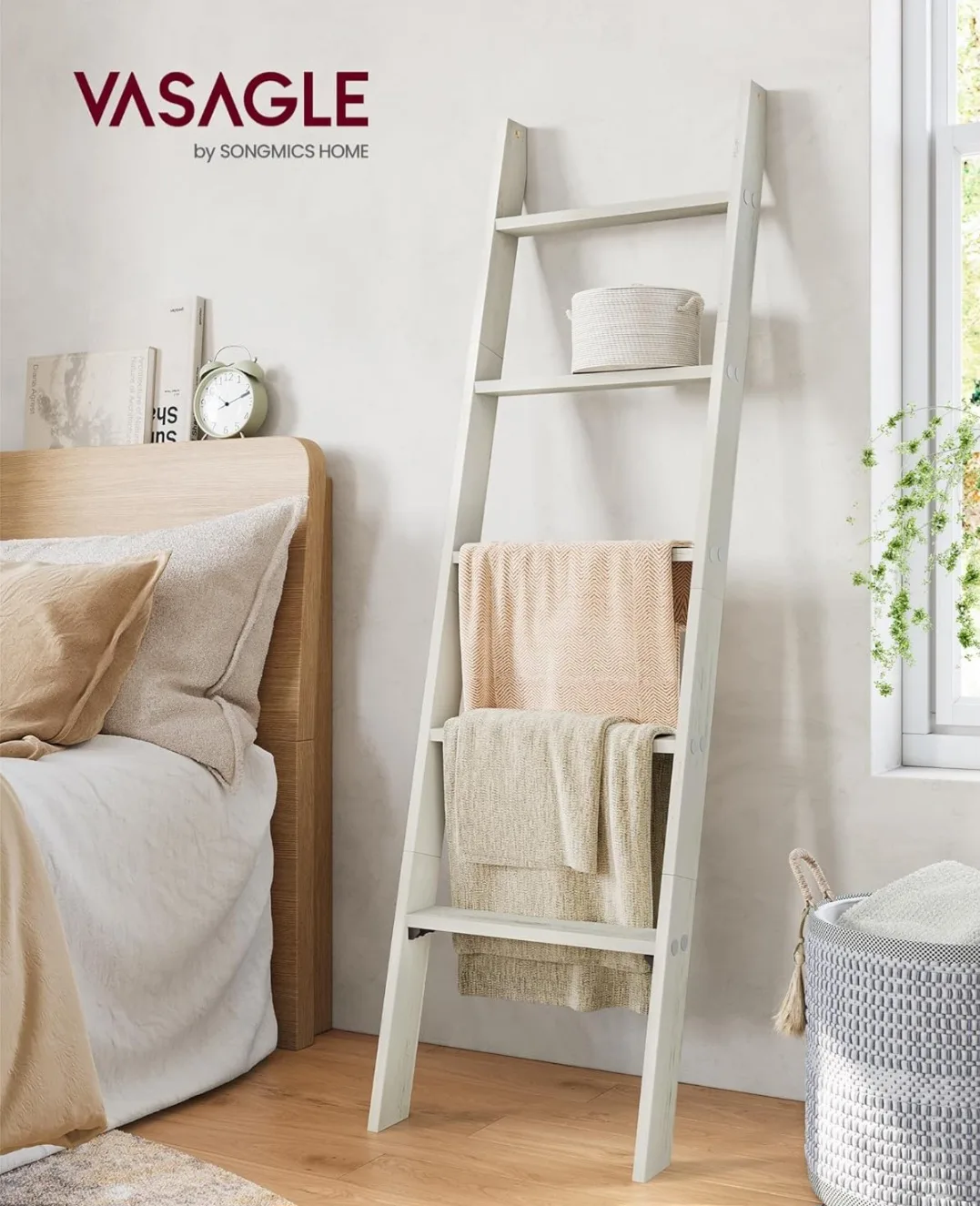 VASAGLE Ladder Shelf - Rustic Grey thumbnail