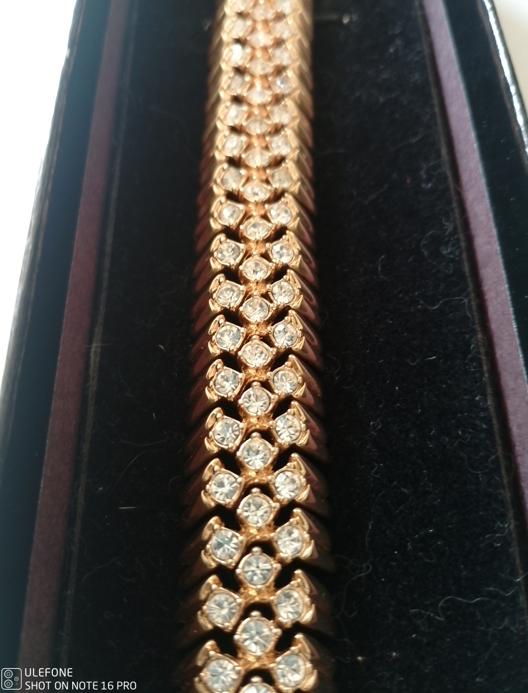 Gold-tone Bracelet with Rhinestones