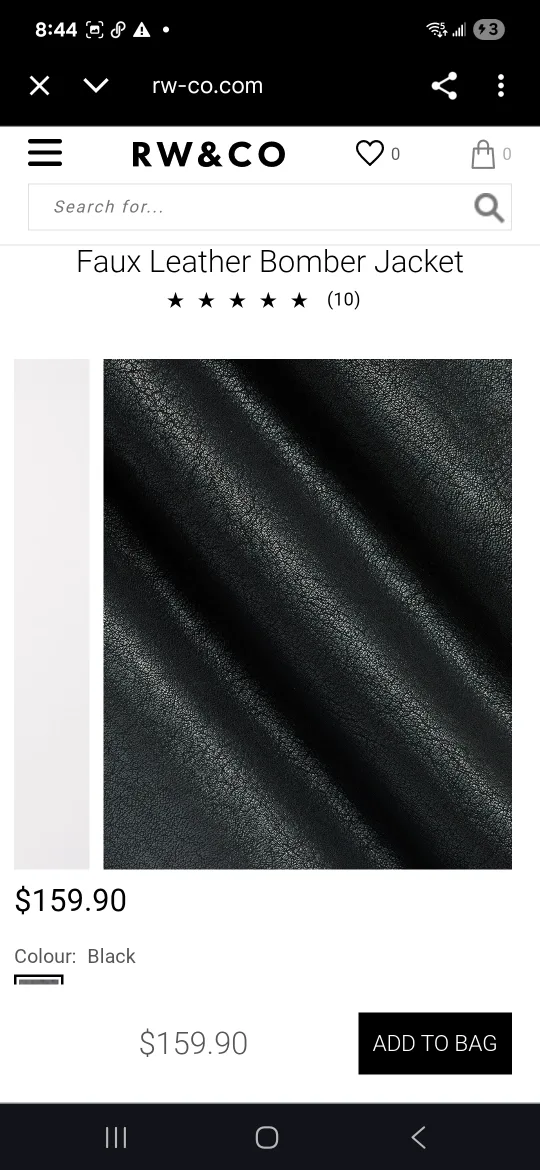 Black Leather Bomber Jacket image indicator(8)