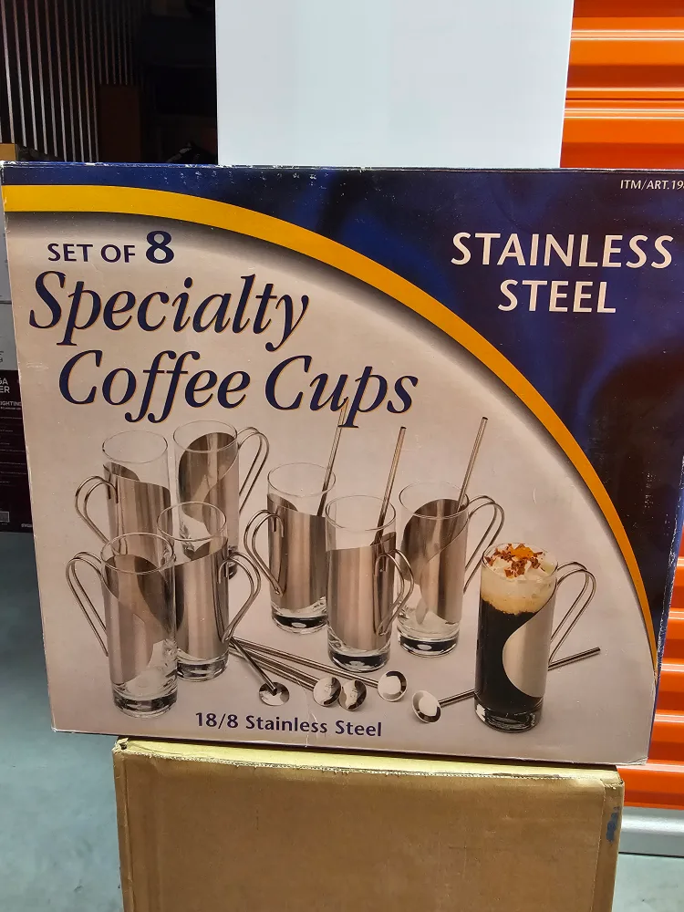 Set of 8 Specialty Coffee Cups - Stainless Steel thumbnail