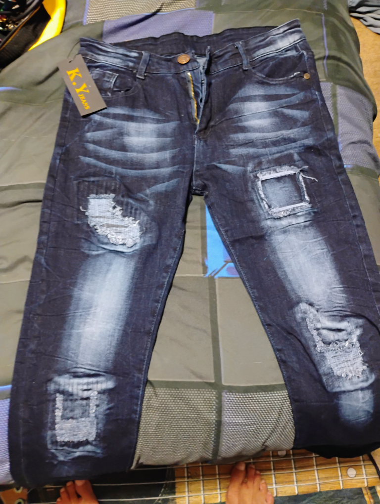 K.Y. Jeans Distressed Denim - photo 2