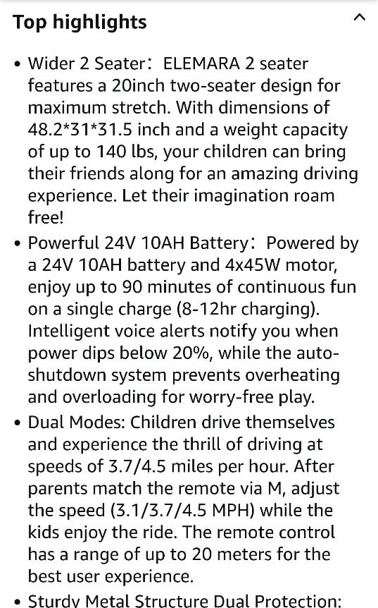 ELEMARA 24V Ride On Toy - Rose Pink image indicator(3)