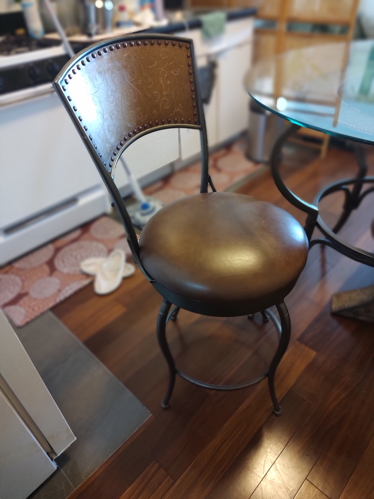 High Top dinner table with Bar Stool Chair - Brown Seat - photo 5