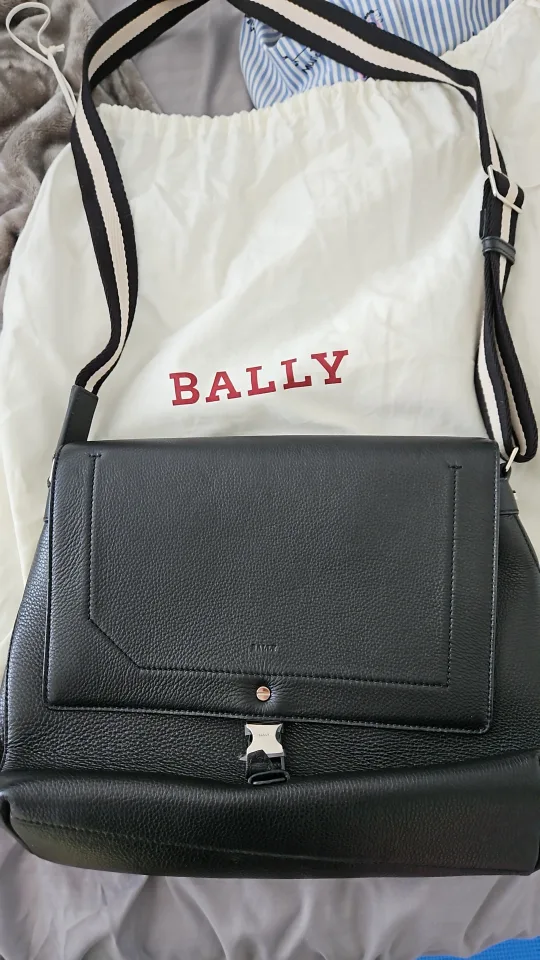 Bally Black Leather Messenger Bag thumbnail