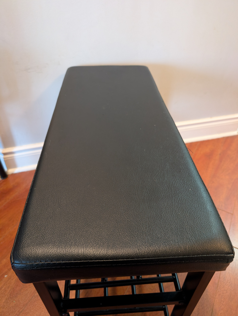 Black Entryway Bench with Shoe Rack - photo 4