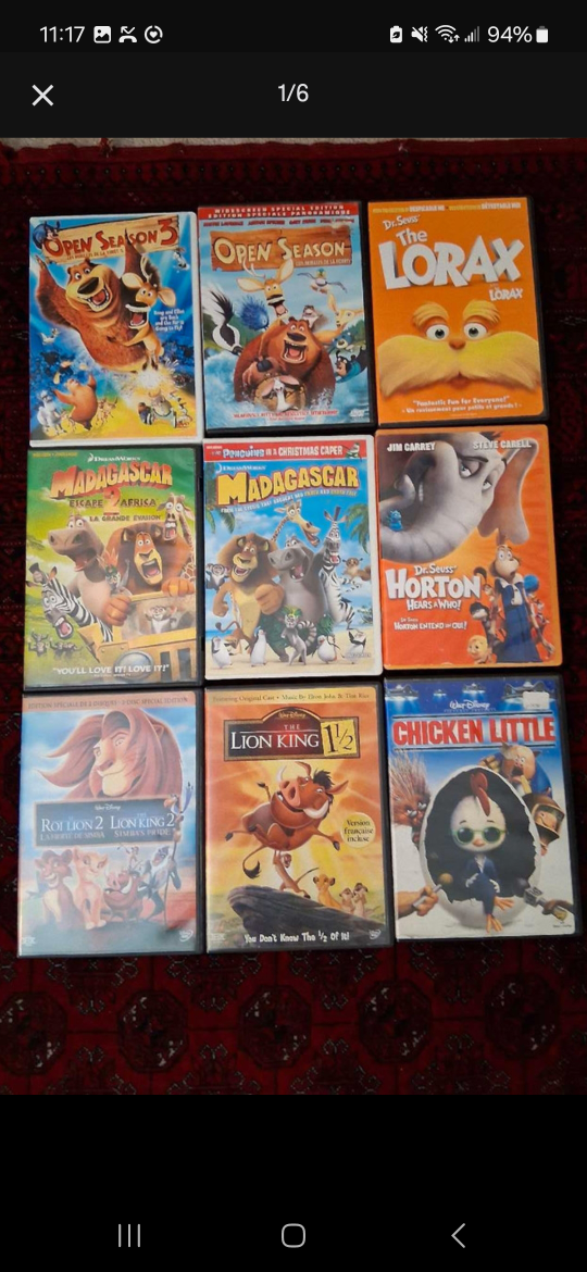 Kids DVDs - Ice Age, Dora, Lorax