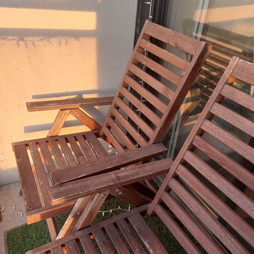 2 × IKEA ÄPPLARÖ Brown Outdoor Folding Chair - photo 2