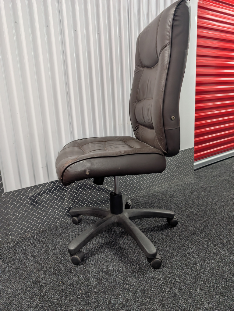 Brown Leather Office Chair - photo 2