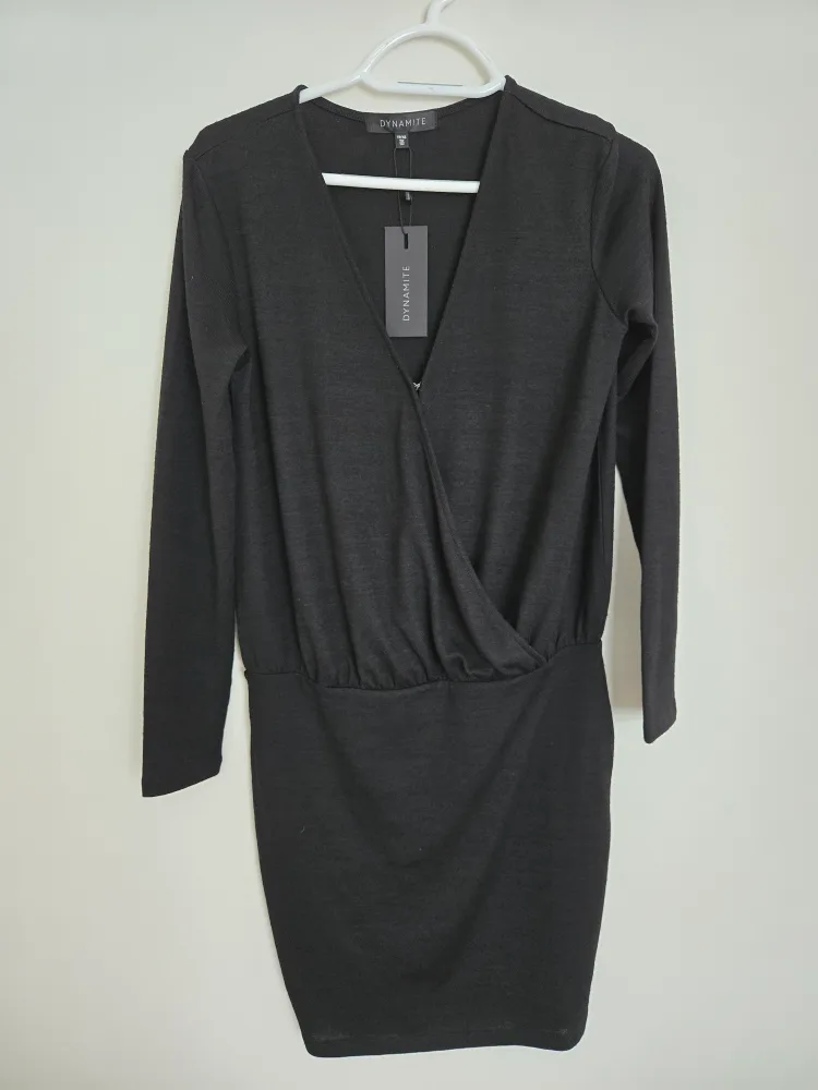 Dynamite Deep V Fooler Dress - XS Black thumbnail