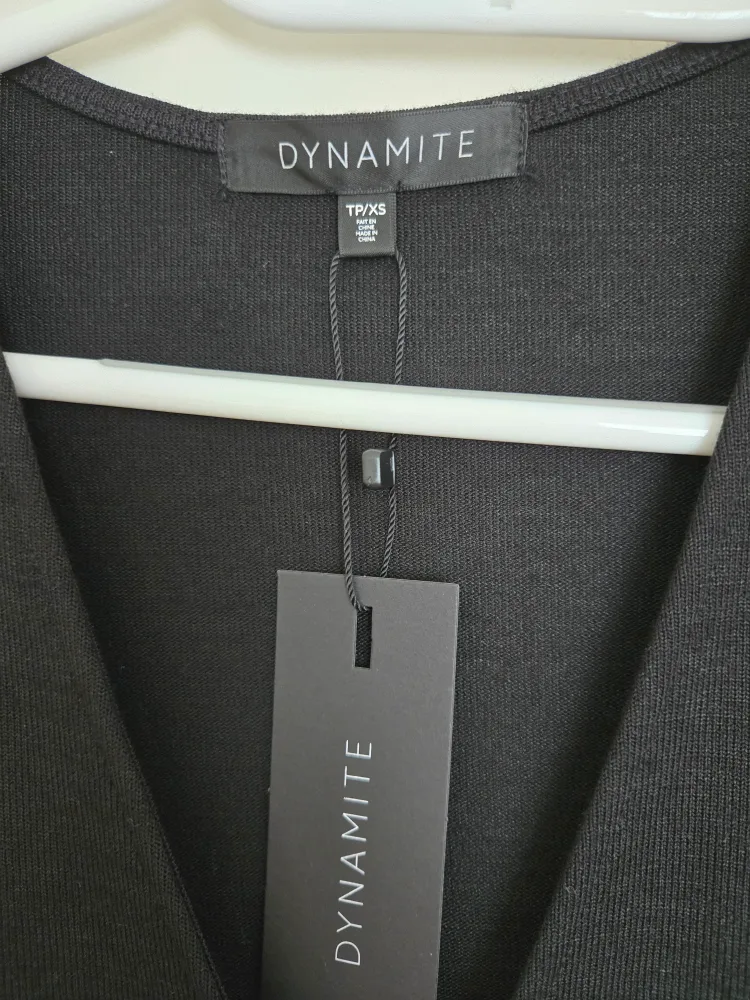 Dynamite Deep V Fooler Dress - XS Black image indicator(2)