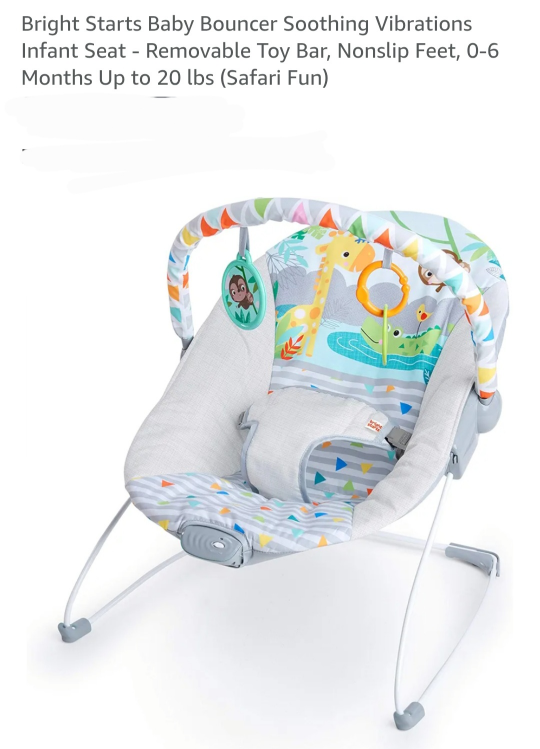 Bright Starts Baby Bouncer - Safari Fun