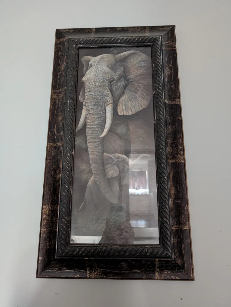 Elephant Art Print in Decorative Frame thumbnail