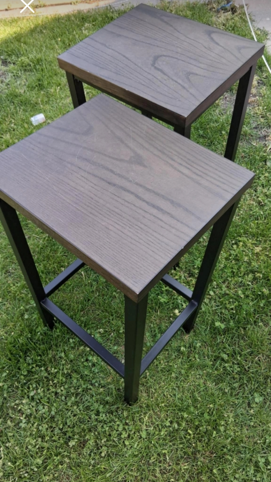 Two Brown & Black Side Tables - photo 2