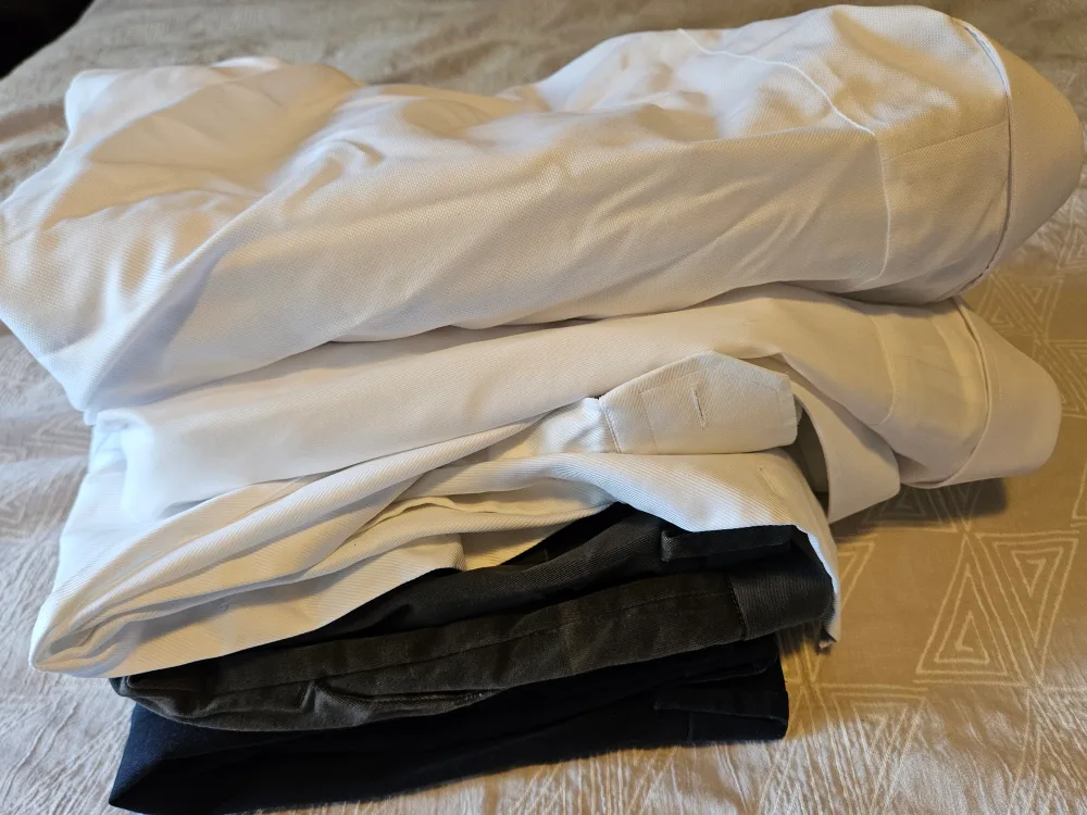 Men's medium size bundle - 2 pants & 3 white dress shirts thumbnail