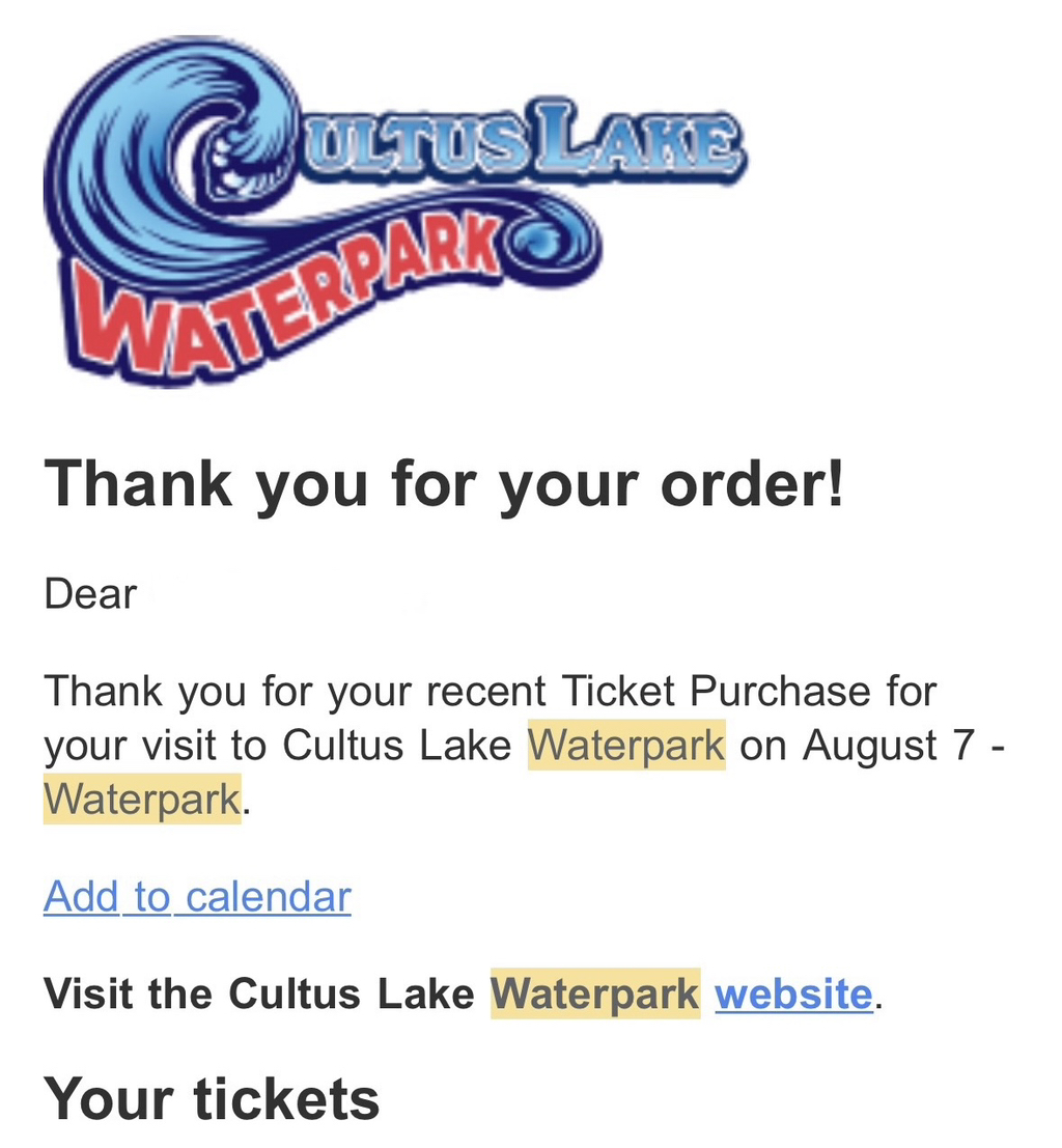 Cultus Lake Waterpark Ticket - Aug 7, 2025
