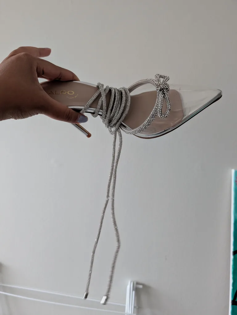 ALDO Pillow Walk Heels, Size 7.5, Silver image indicator(2)