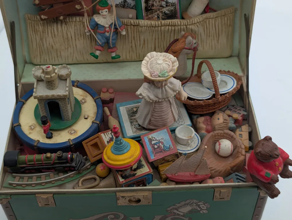 Vintage Enesco "Treasure Chest of Toys" 1988 Music Box image indicator(2)