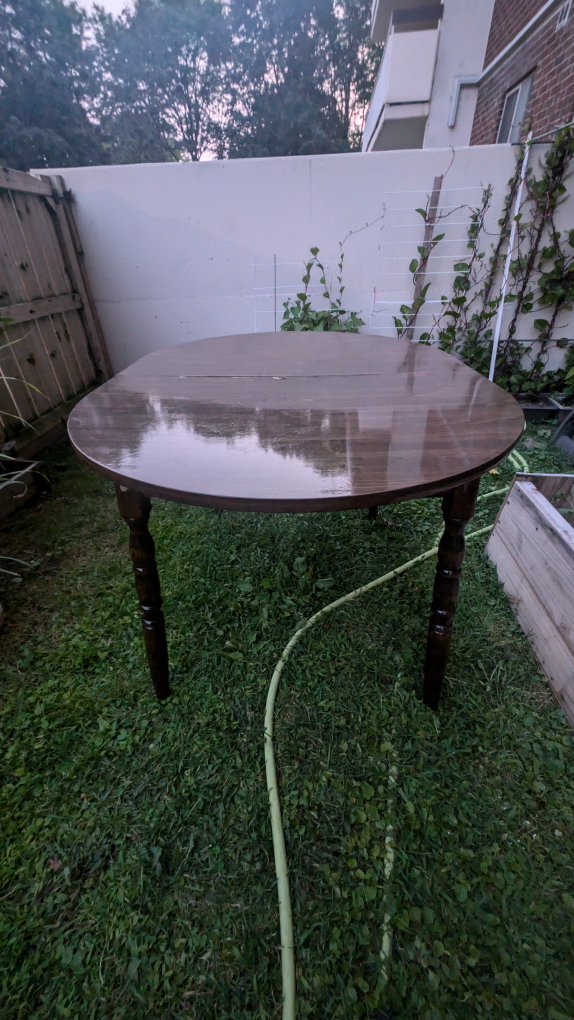 Dark Brown Oval Extendable Dining Table