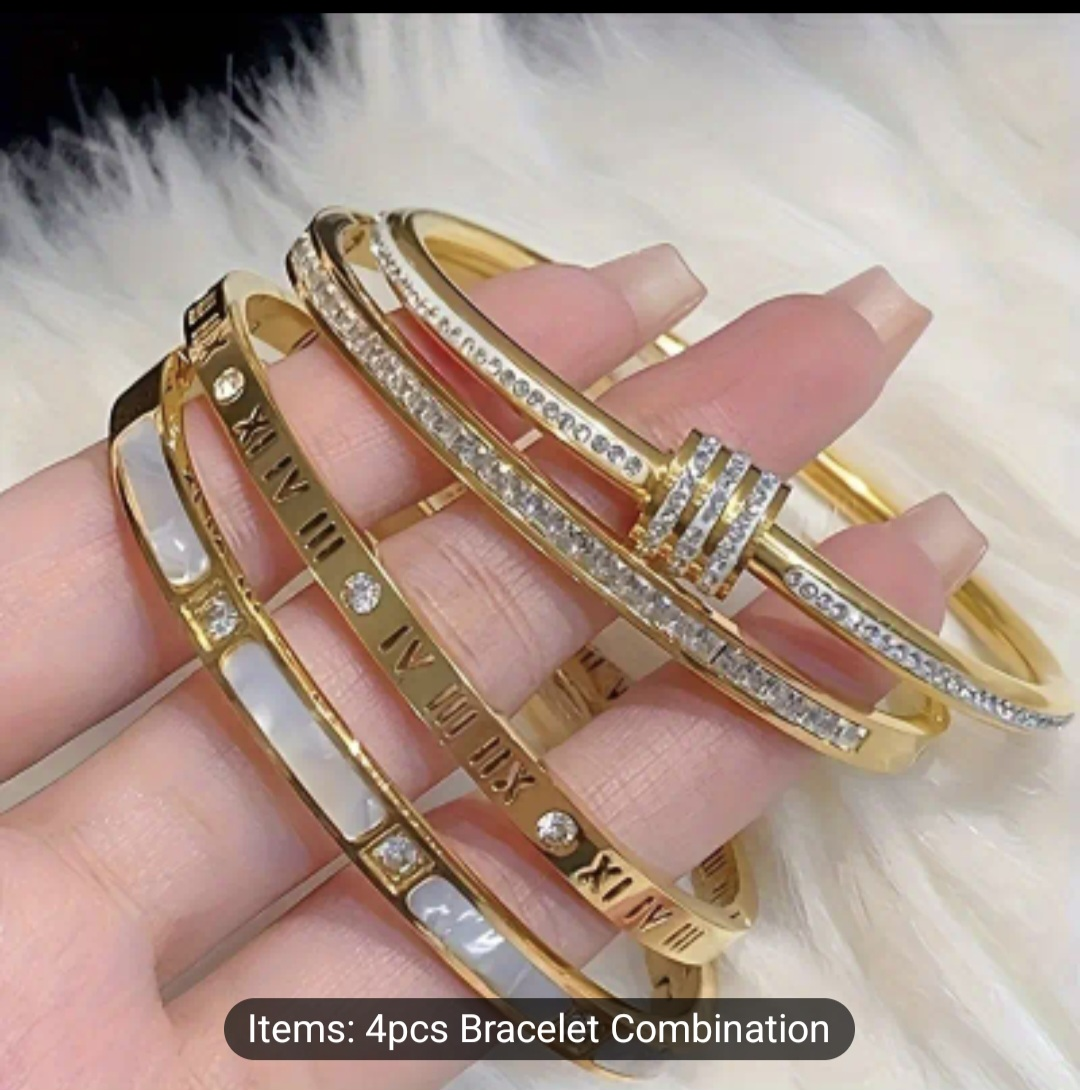 4pcs Gold Bracelet Combination - photo 2