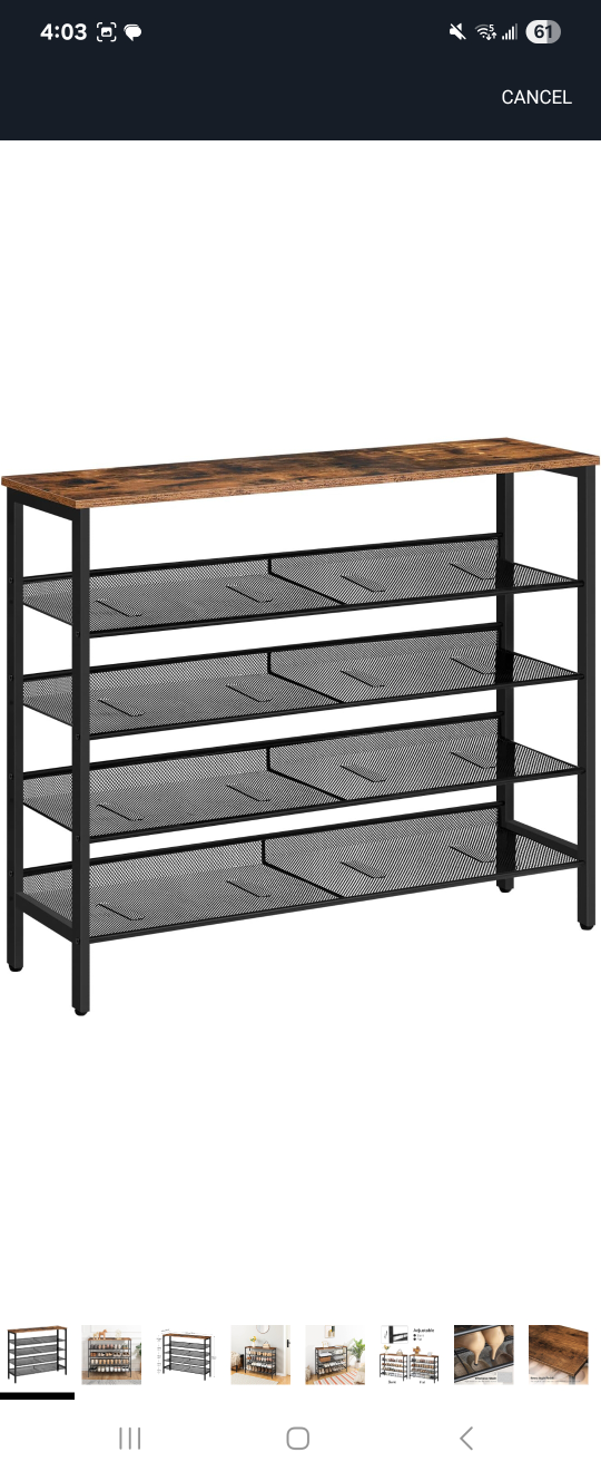 Shoe Rack with Wood Top