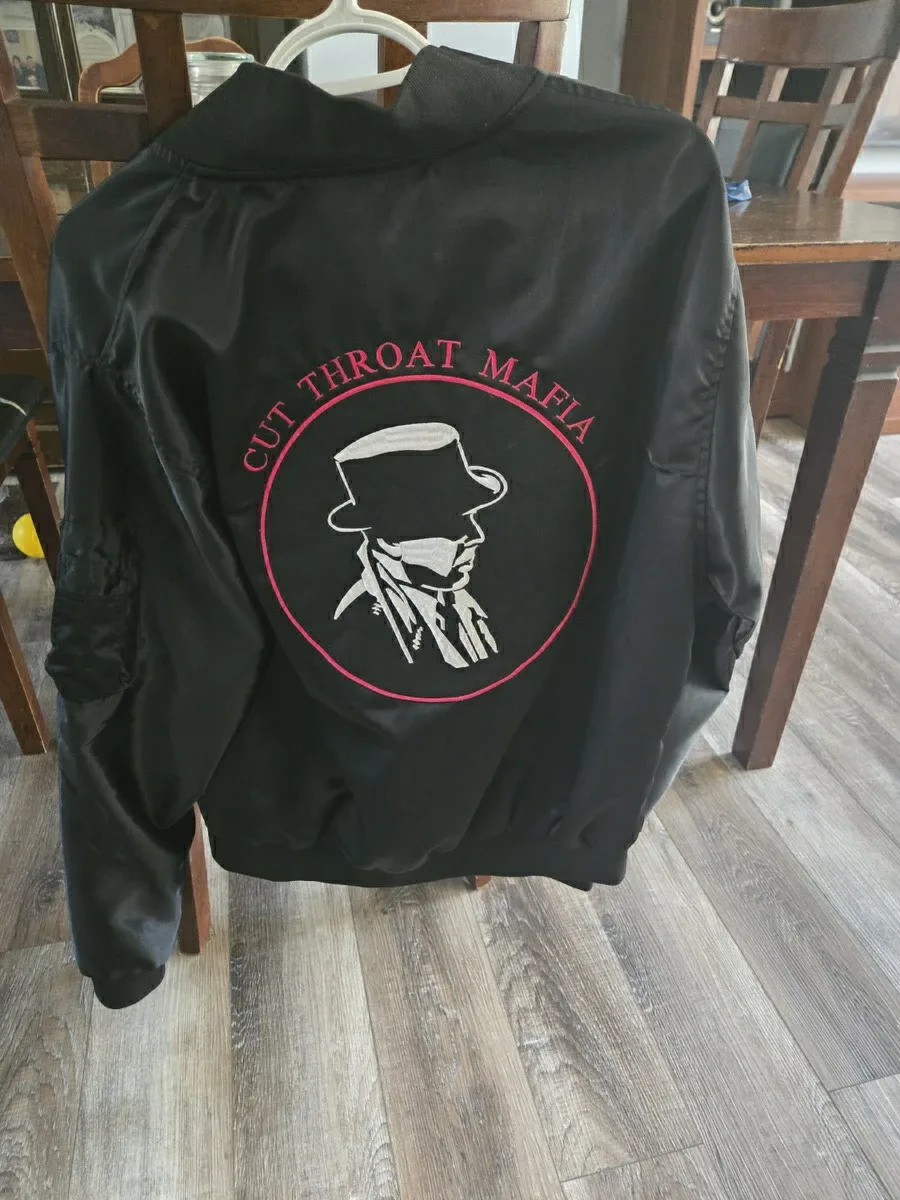 Cut Throat Mafia Black Bomber Jacket Size M image indicator(2)