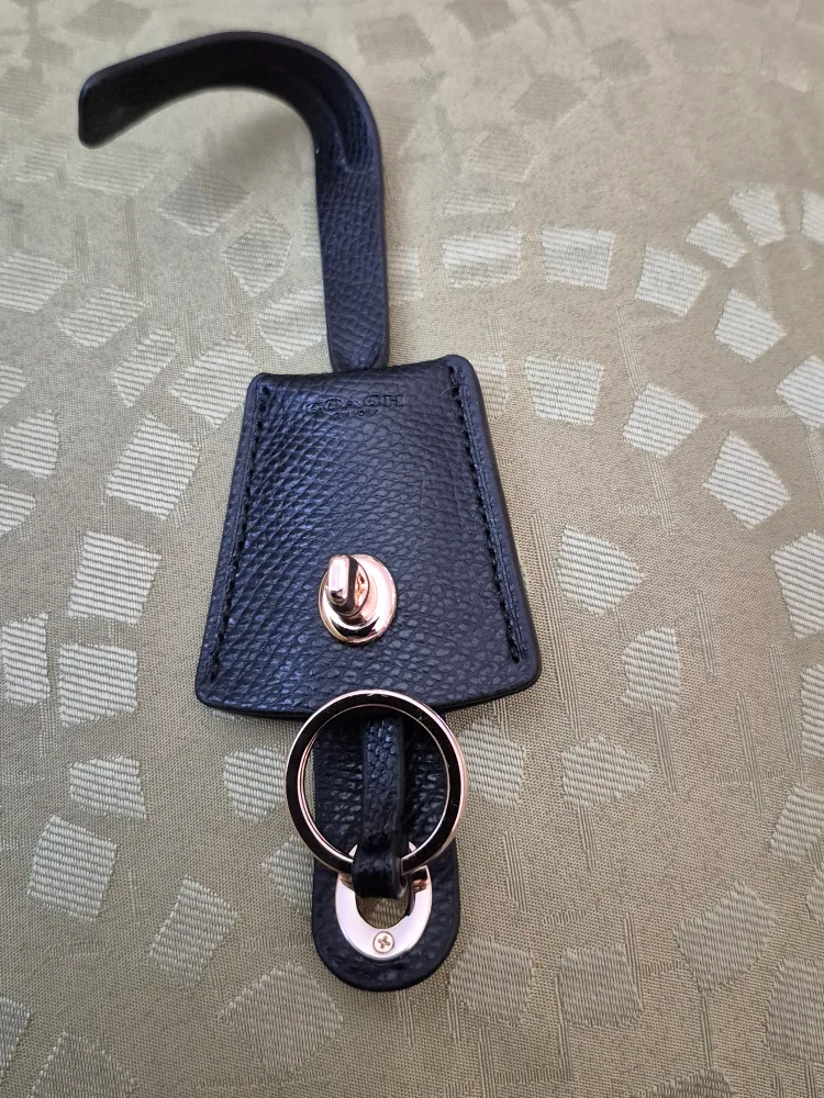 Coach Black Leather Bag Charm thumbnail