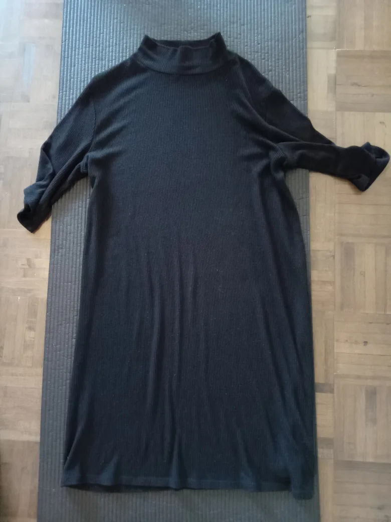 Old Navy Black Ribbed Knit Dress - Size L Tall thumbnail