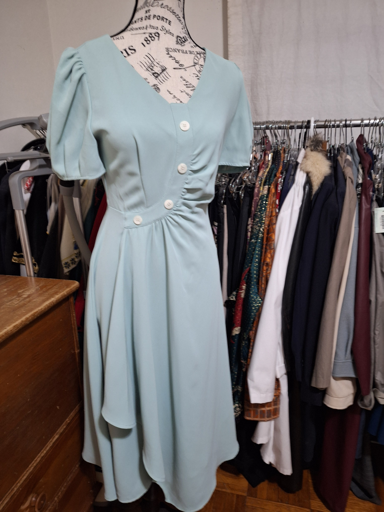 Light Blue V-Neck Dress - photo 2