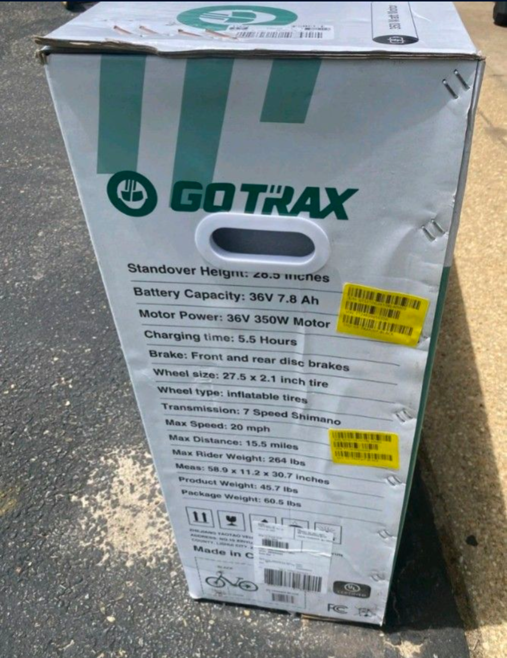 GOTRAX Transit Electric Bike - Black - New in Box! - photo 5