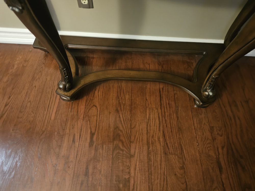 Dark Wood Console Table with Glass Top - photo 3