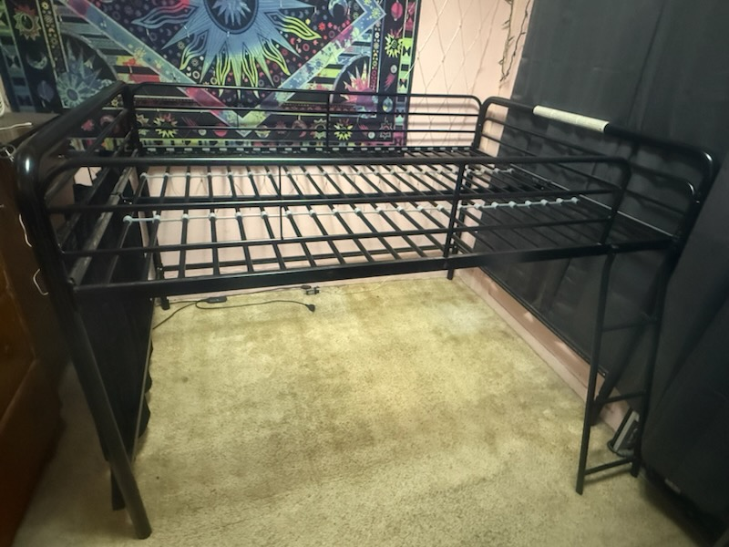 Full Size Black Loft Bed Frame