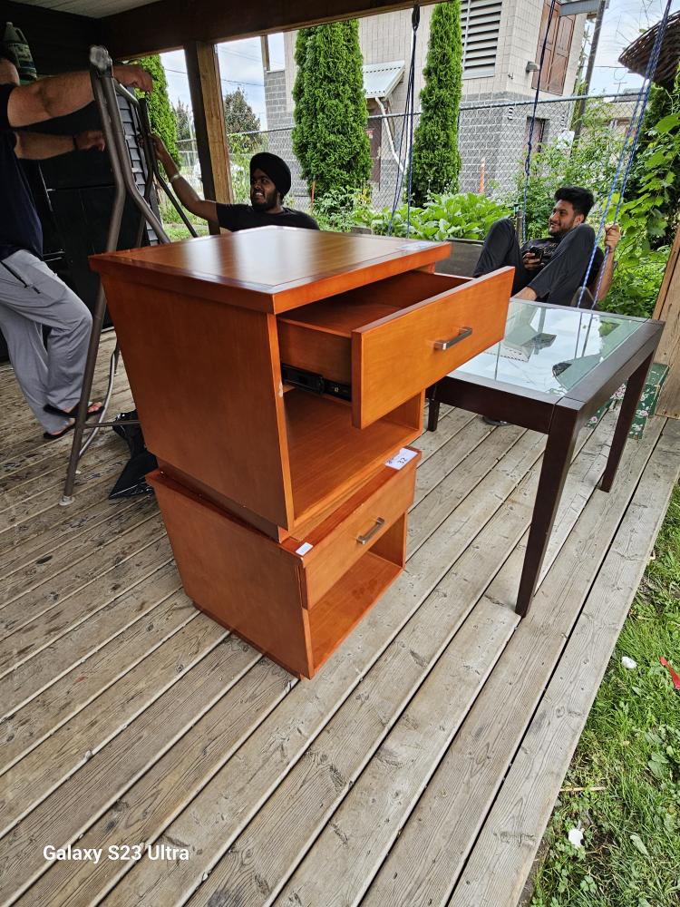 Wooden 3-Drawer Side Table - photo 2