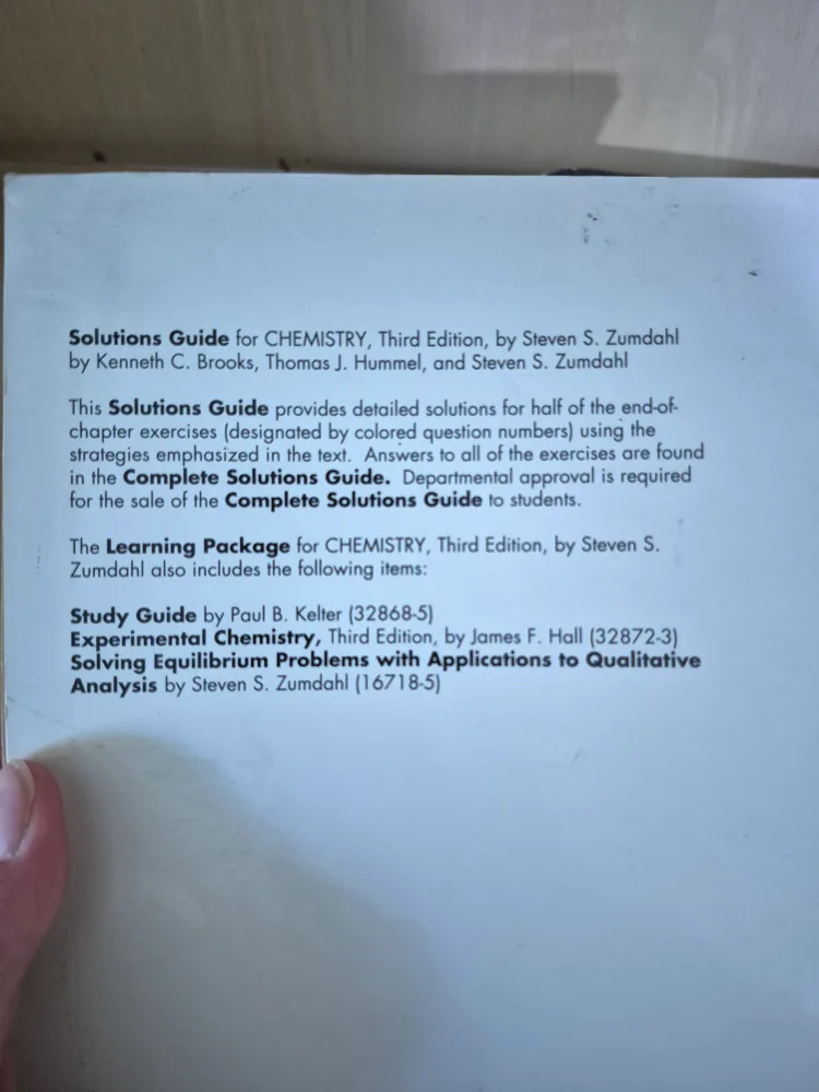 Chemistry Textbook & Solutions Guide 3rd Edition by Zumdahl image indicator(3)