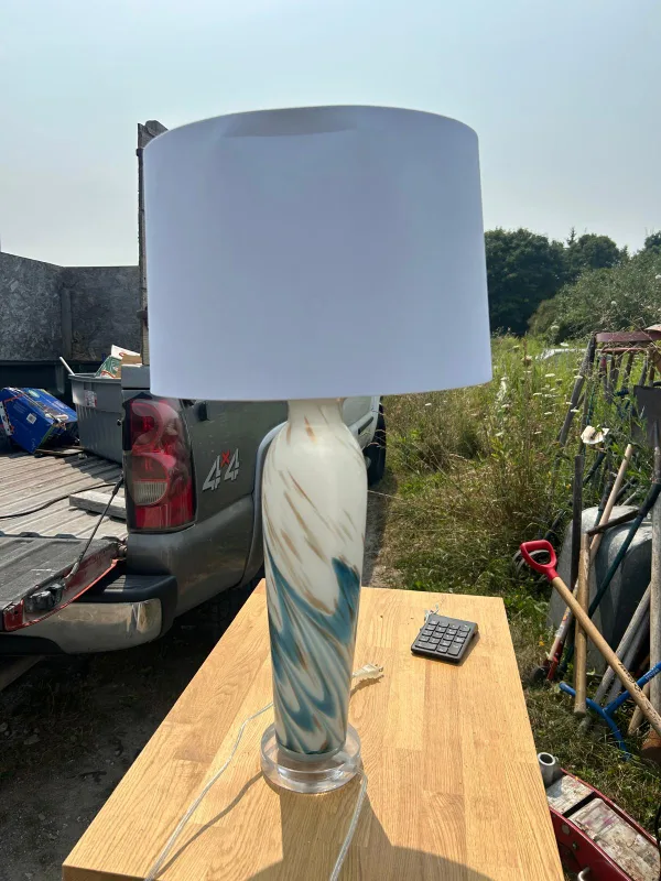 Table Lamp with Marble Swirl Design thumbnail