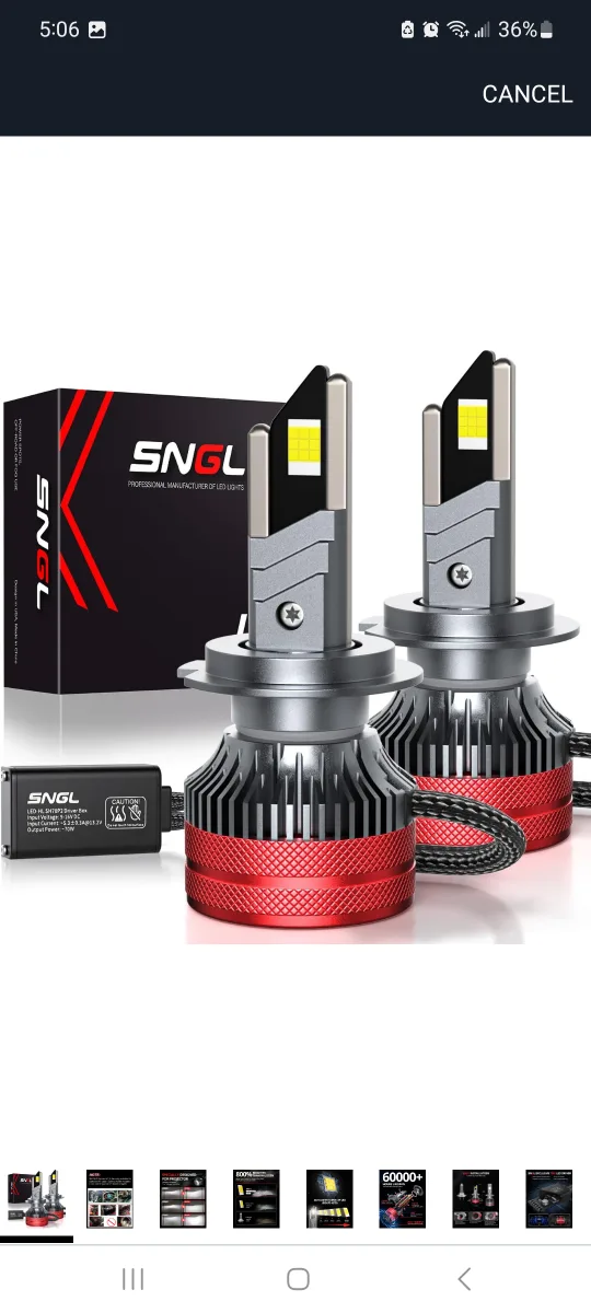SNGL H7 LED Headlight Bulbs 2 pack - New image indicator(3)
