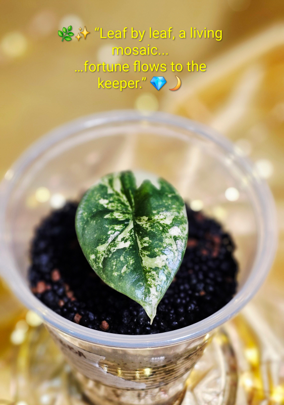Alocasia cf. longiloba Albo (juvenile form)