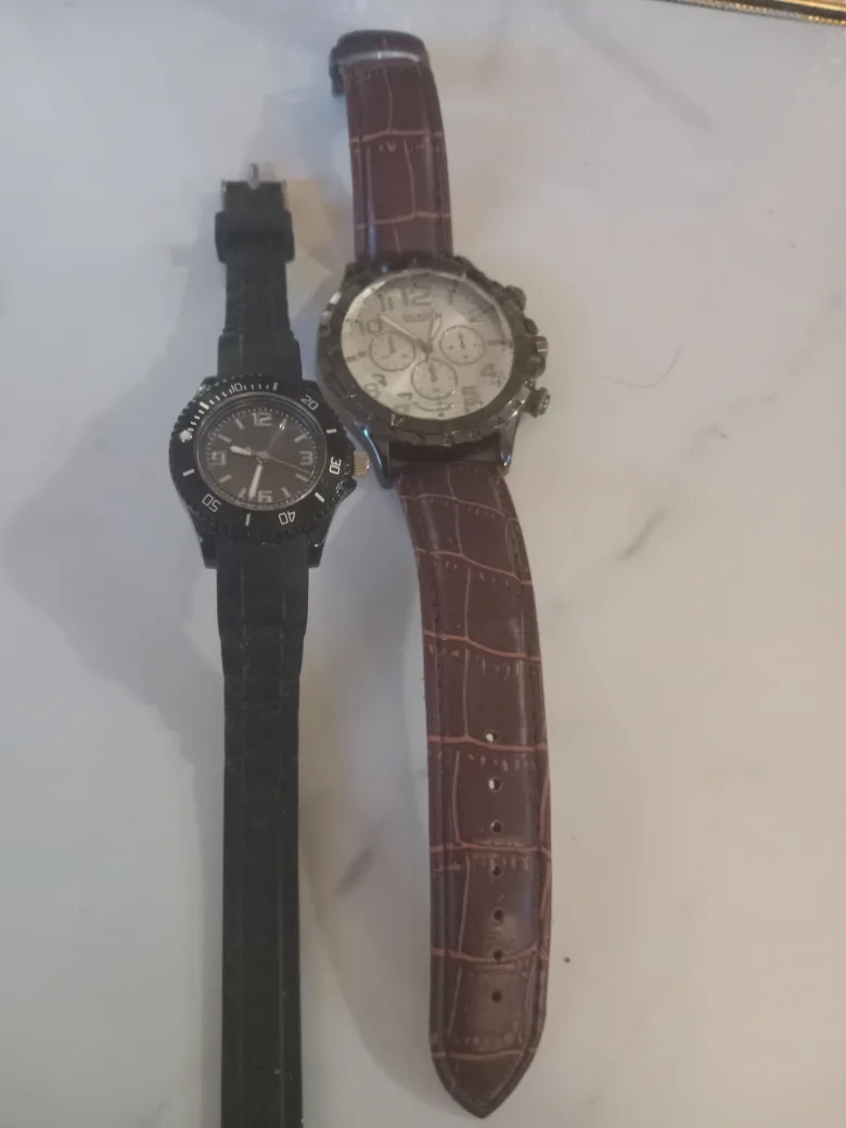 Two Wristwatches - Black & Brown thumbnail