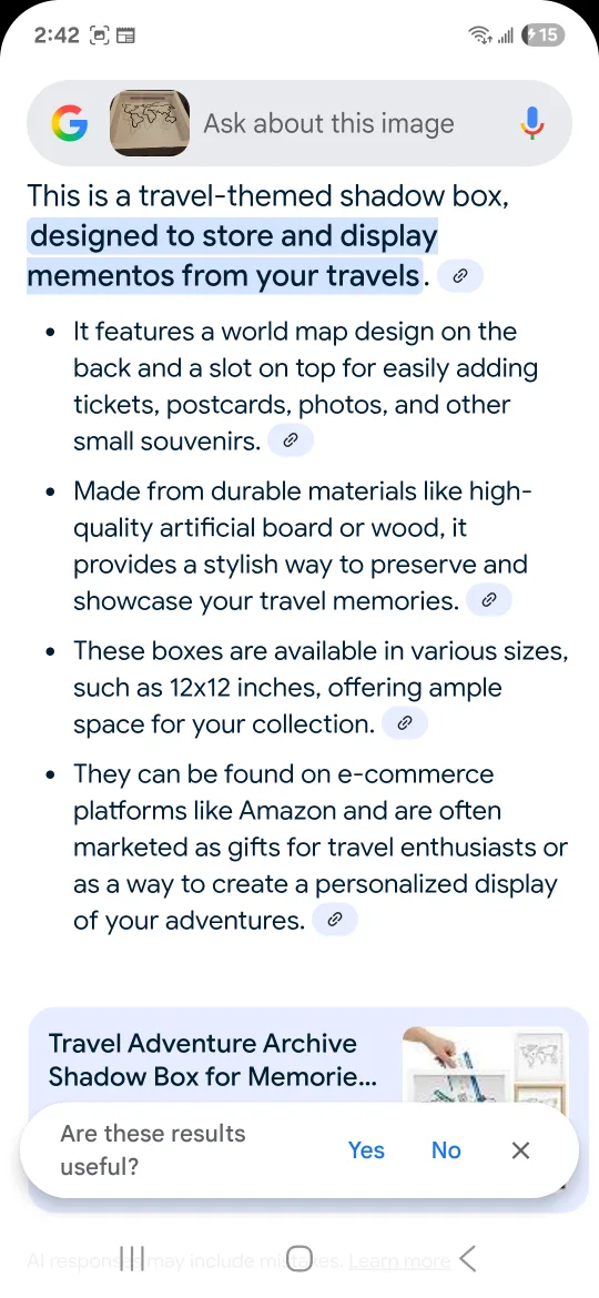 BNIB -Travel Adventure Archive Shadow Box - NEW image indicator(4)