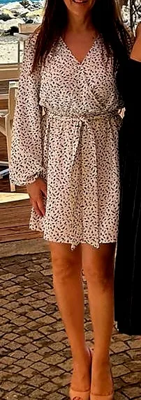 Dynamite Wrap Dress - White/Black Pattern image indicator(2)