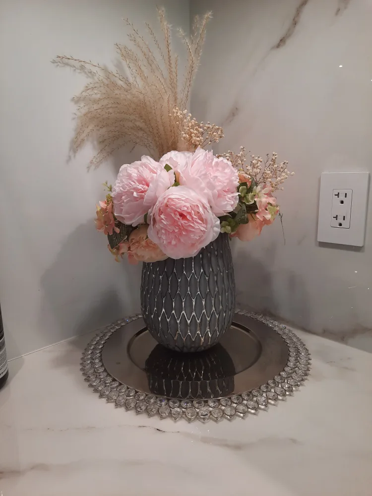 Floral Arrangement with Grey Vase image indicator(2)