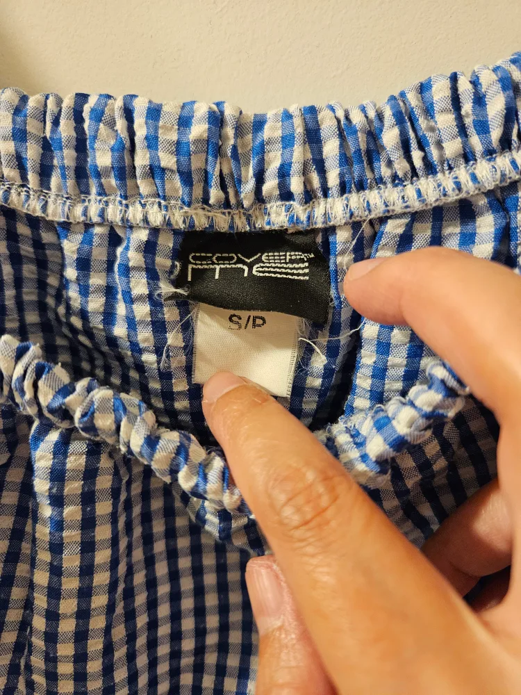 Blue Gingham Off-Shoulder Dress - Size S/P🧡 image indicator(3)
