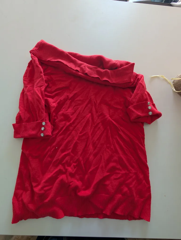 NEW Red Knit top thumbnail