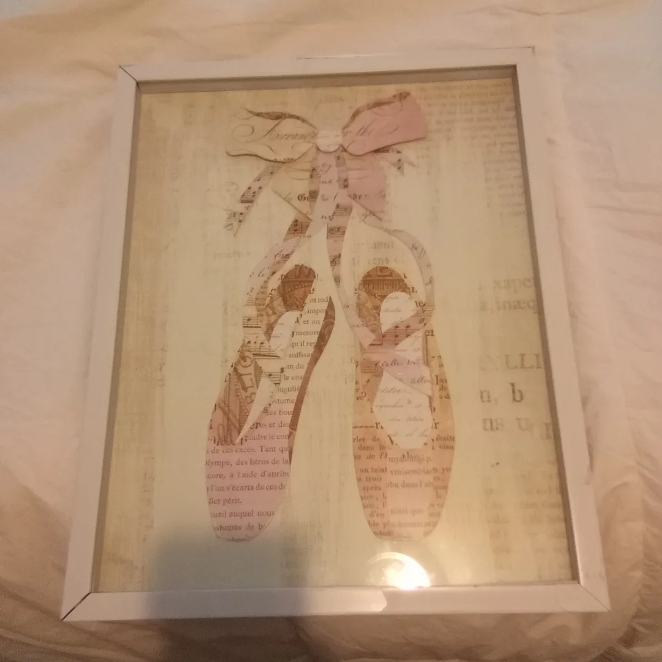 Framed Ballet Slippers Art